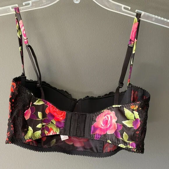 Victoria’s Secret Lace Rose Leopard Satin Bustier Bra 36C - Picture 5 of 8